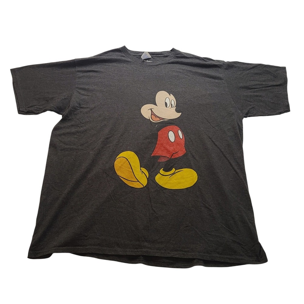Disney Mickey Mouse Graphic T-Shirt Mens XXL Charcoal Grey Short‎ Sleeve Tee